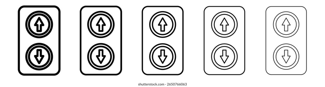 Elevador, conjunto de ícones do botão de elevação