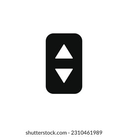 Icono del botón de elevación del ascensor aislado en fondo blanco