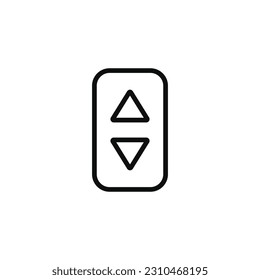 Elevator lift button symbol icon isolated on white background