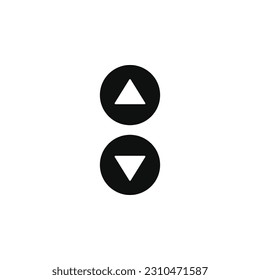 Elevator lift button symbol icon isolated on white background