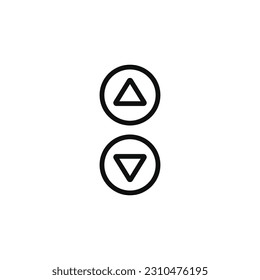 Icono del botón de elevación del ascensor aislado en fondo blanco