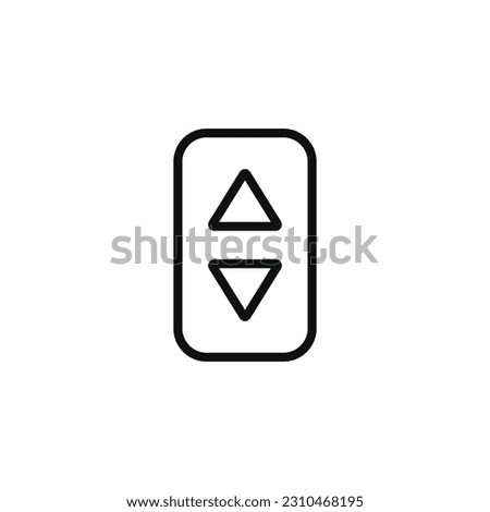 Elevator lift button symbol icon isolated on white background