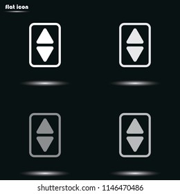 Elevator or lift buttons flat grayscale vector icon.