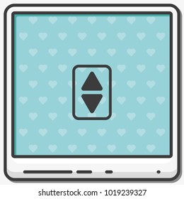 Elevator or lift buttons flat vector icon.