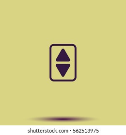 Elevator or lift buttons flat vector icon.