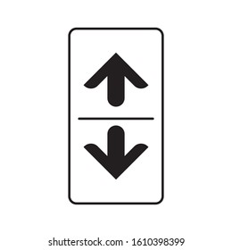 Elevator or lift buttons icon. Up and down elevator buttons. Vector illustration.