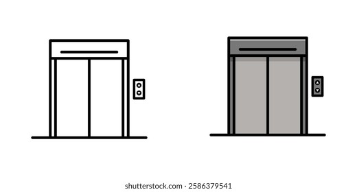 Elevator lift doors icon vector graphic illustration