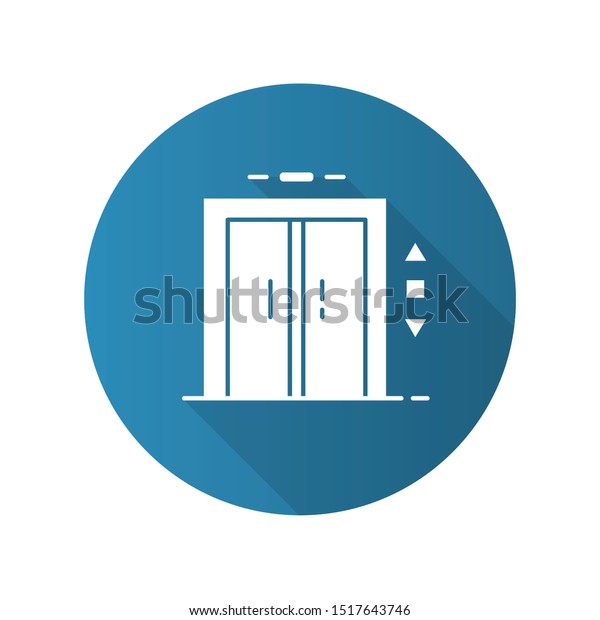 Elevator Lift Entrance Blue Flat Design Stock Vector (Royalty Free ...