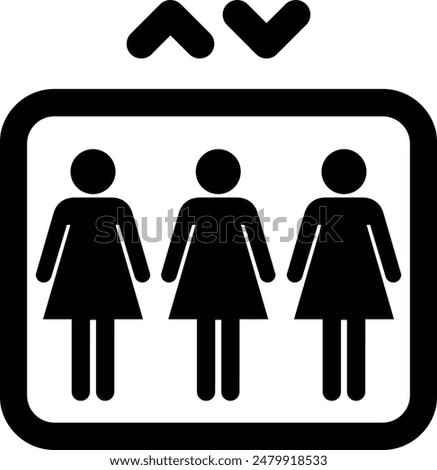 Elevator Lift flat black vector icon.