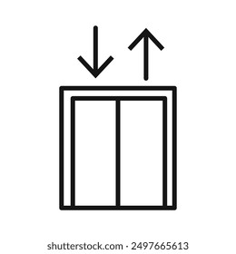 Elevator lift icon Black line art vector
