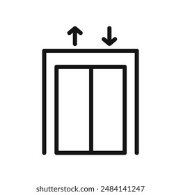 Icono de elevación del elevador signo de Vector blanco y negro