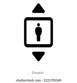 Elevator and lift icon concept
