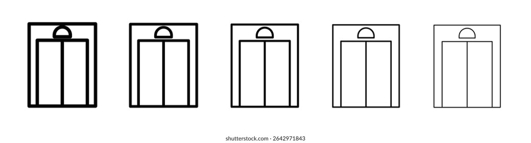 Icono de elevación de ascensor Diseño plano sobre fondo aislado