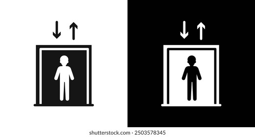 elevator lift icon line art vector