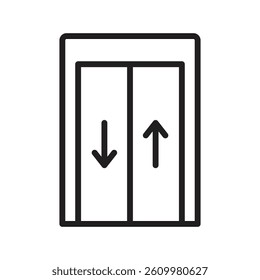 Elevator lift icon Line Art Logo set