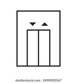 Icono de elevación del elevador hombre, No válido y flechas arriba abajo conjunto de iconos. Ascensor, levanten iconos. Icono de salida