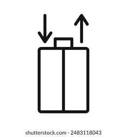 elevator lift icon mark in filled style