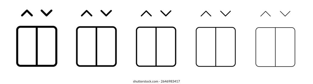 Icono de ascensor Icono de ascensor Estilo de contorno plano delgado Signo de Vector