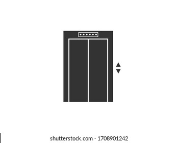 Aufzug, heben Sie das Symbol auf. Vektorillustration, Flachdesign.