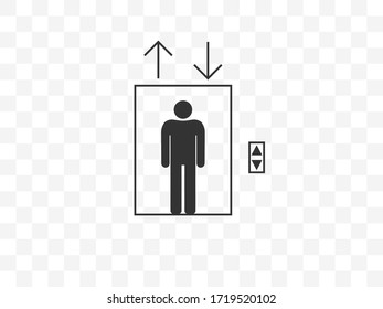 Elevator, lift icon. Vector illustration, flat design.