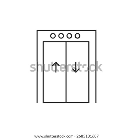 Elevator . Lift Line Icon, Editable Stroke Vector Illustration.eps