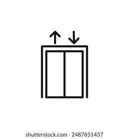 Elevator lift logo sign vector outline