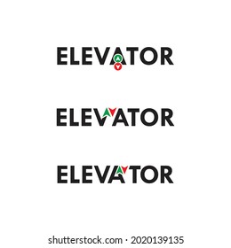 Elevator Or Lift Logo Vector. For Indoor Construction And Building Interior Business Company. Apply To Web Site, Application Brand Start Up