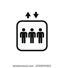 Elevator lift symbol icon isolated on white background