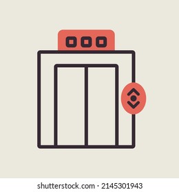 Elevador, icono del vector de elevación. Símbolo gráfico del sitio web de viajes y turismo y diseño de aplicaciones, logotipo, aplicación, interfaz de usuario