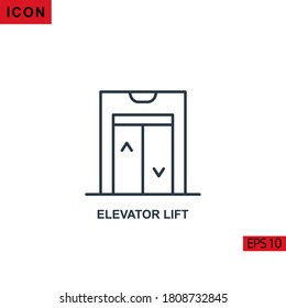 Elevator lift vector icon on white background. Illustration line icon for graphic, print media interfaces and web design.
