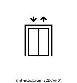 Elevator lift vector icon. Elevator sign entrance building office, lift level