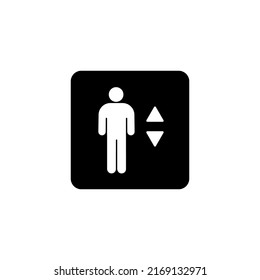 Elevator lift vector icon. Elevator sign entrance building office, lift level