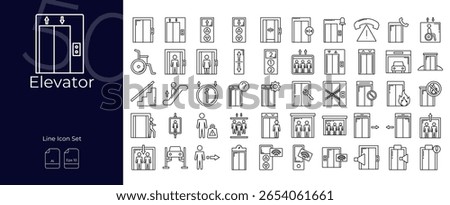 Elevator Line Editable Icons set. Vector illustration in modern thin line style of Bill Elevator icons: elevator,lift,up, etc