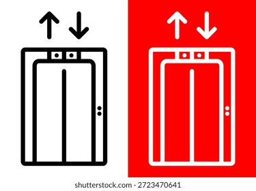 Ícone de linha do elevador com estilo de estrutura de tópicos limpo. Símbolo de vetor mínimo com traçado preciso e proporções balanceadas. 
