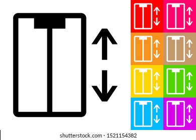 Elevator. Line Icon With Different Color Background.