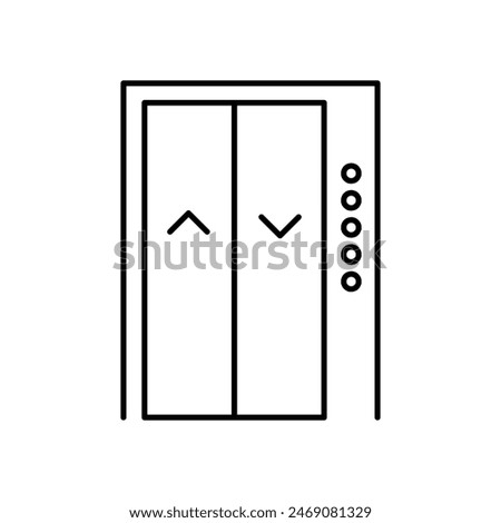 Elevator line icon, simple flat trendy style illustration for web and app on white background..eps