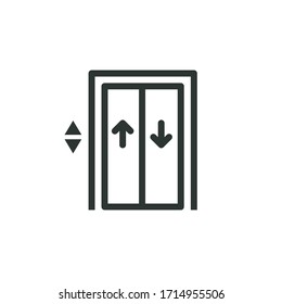 elevator line icon, vector illustration 