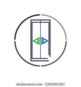 elevator logo and symbol design vector template