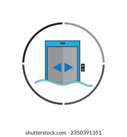 elevator logo and symbol design vector template