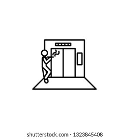 in elevator, man, smoke icon. Element of situation in elevator icon. Premium quality graphic design icon. Signs and symbols collection icon