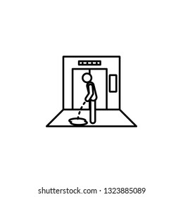 in elevator, man, urinate icon. Element of situation in elevator icon. Premium quality graphic design icon. Signs and symbols collection icon