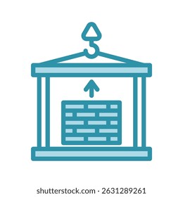 Elevador mini ilustração ícone de cor de tom duplo, uso para engenharia civil, indústria, construção, UI, kit UX, aplicativo e desenvolvimento web, digital ou impressão.
