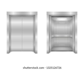 elevator modern office metal lift stock vector illustration isolated on white background