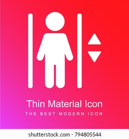 Elevator with a occupant red and pink gradient material white icon minimal design