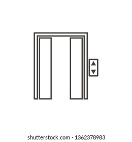 Elevator open, icon in trendy outline style isolated on white background. Door symbol for your web site design, logo, app, UI. Vector illustration, EPS10. - Vector