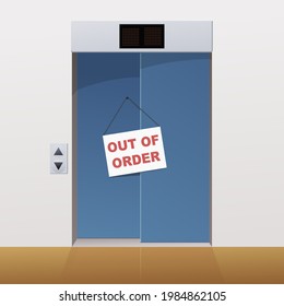 Elevator with an out of service panel