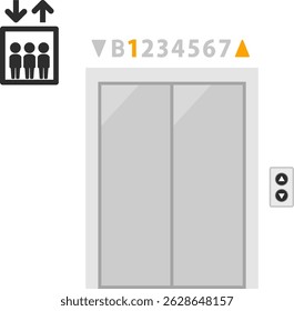 Elevator outer door and buttons