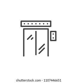 Elevator outline icon. linear style sign for mobile concept and web design. Lift doors simple line vector icon. Symbol, logo illustration. Pixel perfect vector graphics