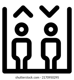 Elevator for passenger floor access in different sections of the airport