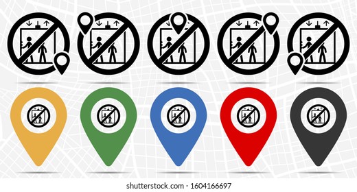 elevator, people in the elevator icon in location set. Simple glyph, flat illustration element of universal theme icons